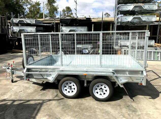 10×6 Galvanised Cage Trailer For Sale with 3ft Cage, Full Checker Plate