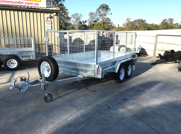 10×6 Galvanised Cage Trailer For Sale with 3ft Cage, Full Checker Plate<br><br><span class="galv-import">Imported Trailer</span>