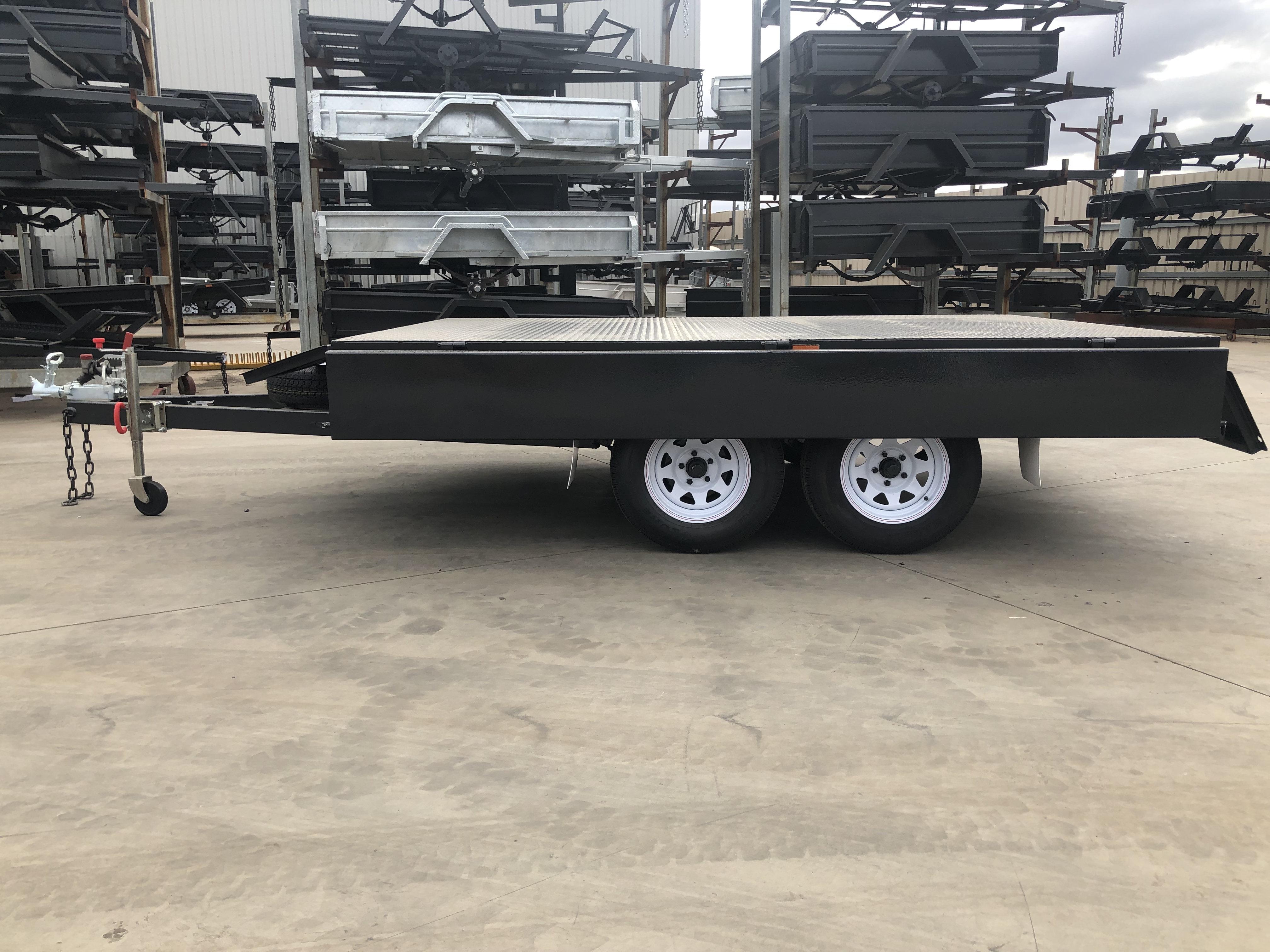 10×6 B/SPec Tandem Axle Flat Top Trailer with Drop Sides For Sale