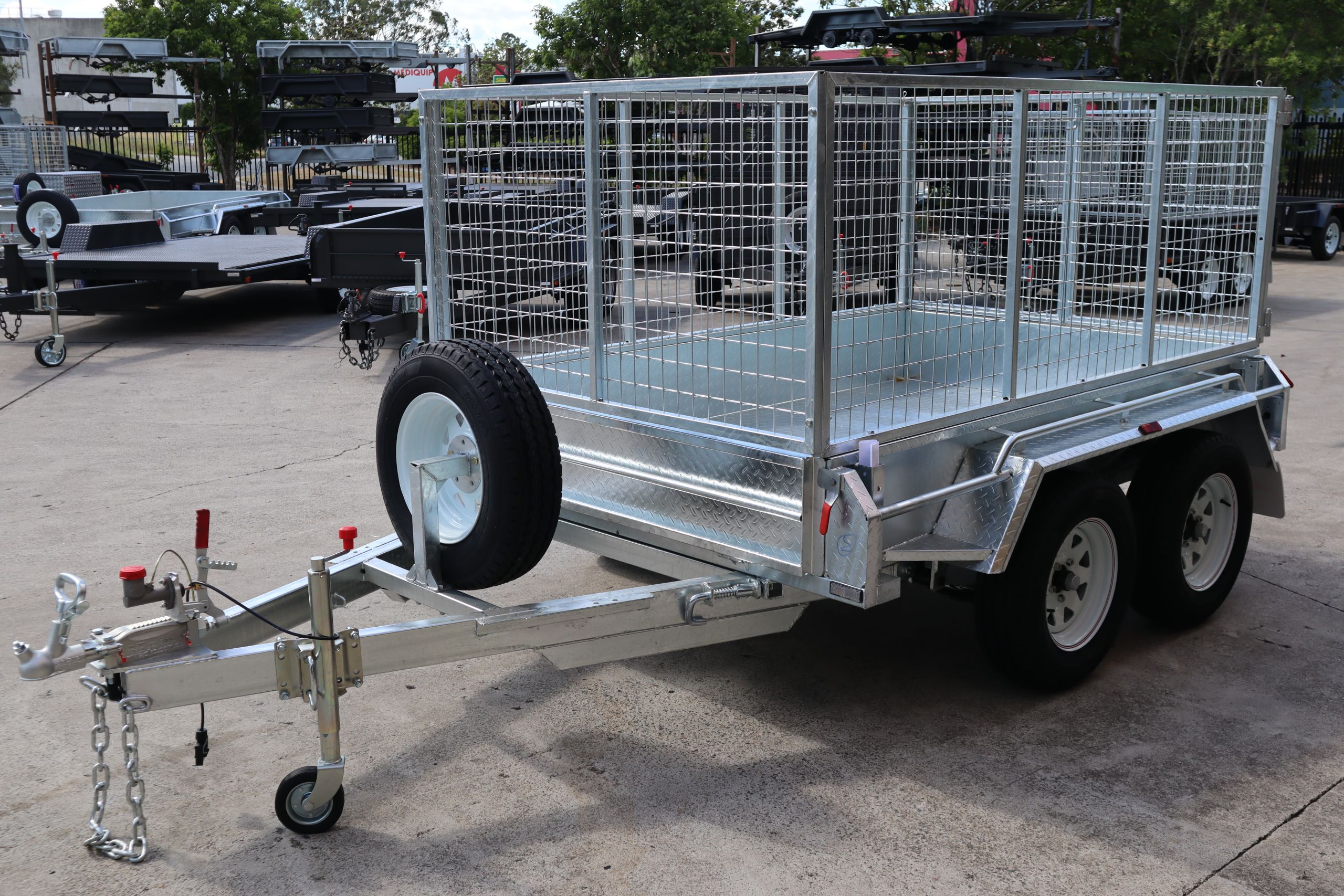 8x5 Tandem Axle Galvanised Trailer with 3 Ft Cage For Sale in Brisbane