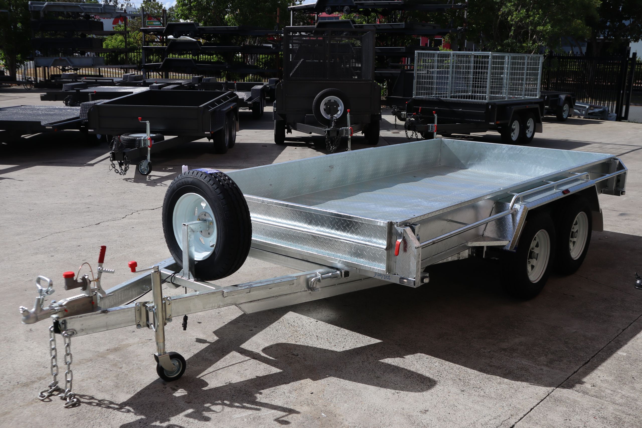12x6 Tandem Galvanised Box Trailer For Sale Full Checker Plate - Trailer for Sale Brisbane