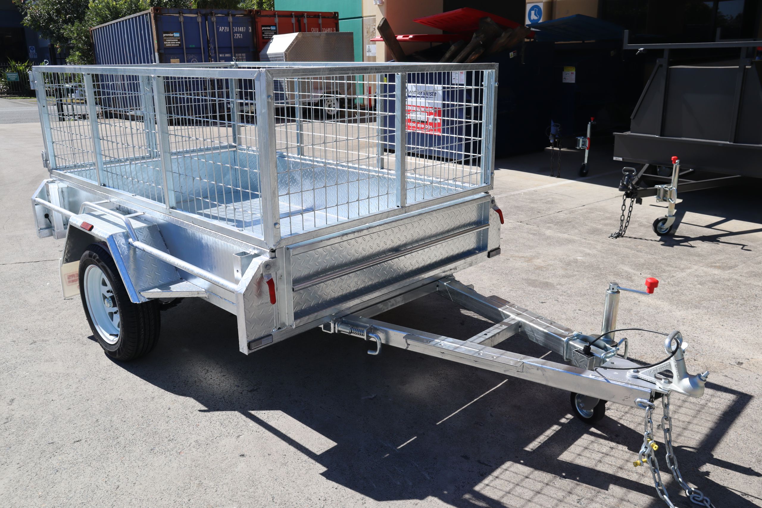 7x4 Heavy Duty Single Axle Galvanised Box Trailer with 2 Ft Cage for Sale in Brisbane