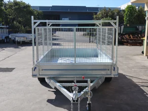 10x6 galvanised cage trailer with ramps and racks 2