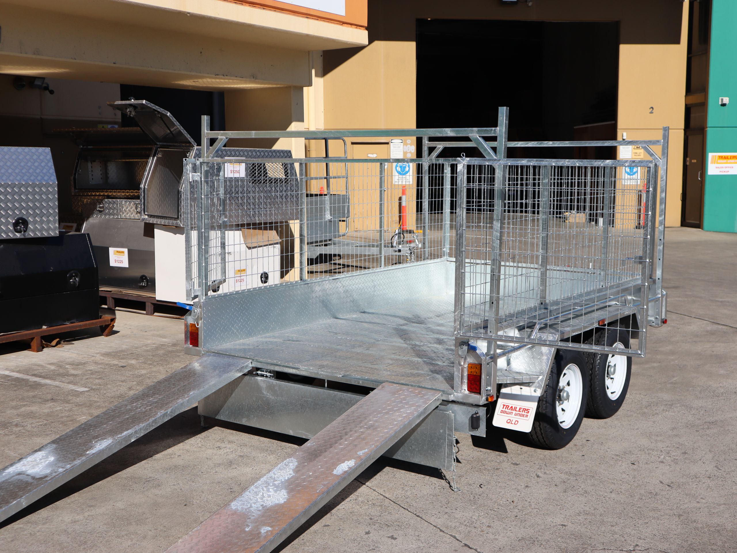 10x6 Galvanised Cage Trailer For Sale with 3ft Cage, Racks, Ramps on Special