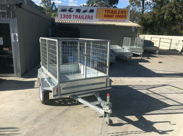 6x4 Single Axle Galvanised Trailer with 2 Ft Cage for Sale in Brisbane