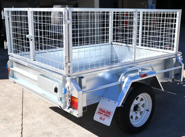 6x4 galvanised cage trailer with manual tilt function brisbane