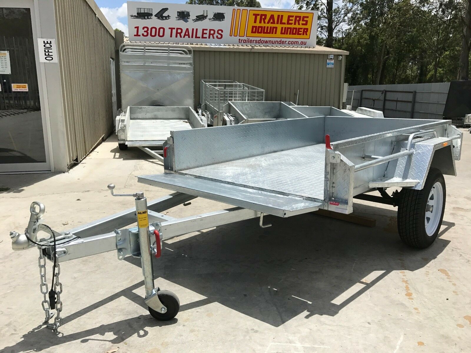 7×4 Galvanised Trailer with Full Checker Plate, Tilt Function Single Axle Galvanised Box Trailer For Sale – Brisbane<br><br><span class="galv-import">Imported Trailer</span>
