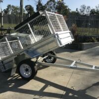 7x4 Galvanised Cage Trailer for Sale with 2 Ft Cage in Brisbane