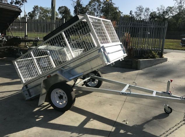 7x4 Galvanised Cage Trailer for Sale with 2 Ft Cage in Brisbane