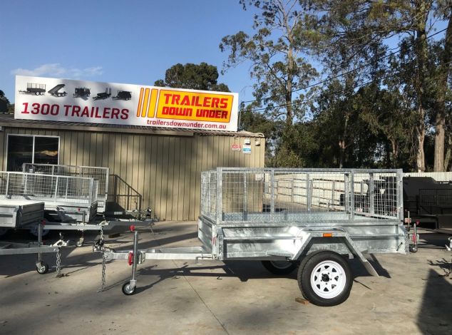 7×4 Heavy Duty Single Axle Galvanised Box Trailer with 3 Ft Cage for Sale in Brisbane