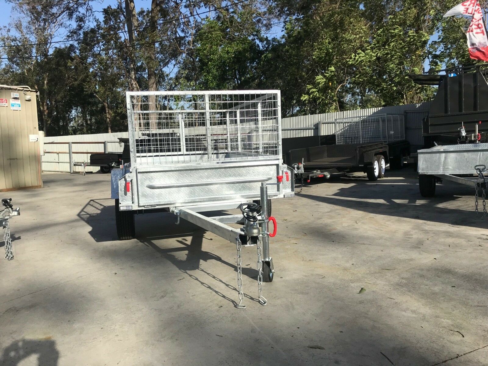 7×4 Heavy Duty Single Axle Galvanised Box Trailer with 2 Ft Cage for Sale in Brisbane
