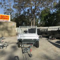 7×4 Heavy Duty Single Axle Galvanised Box Trailer with 2 Ft Cage for Sale in Brisbane<br><br><span class="galv-import">Imported Trailer</span>