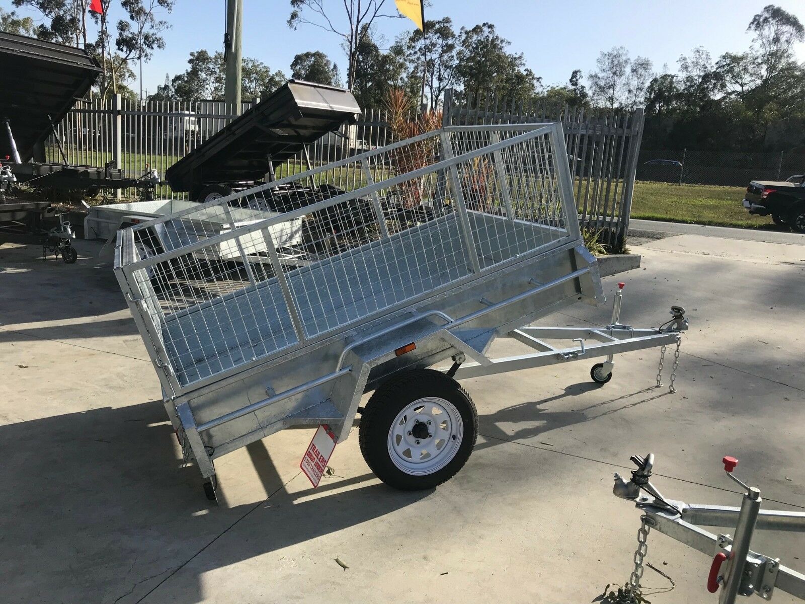 7×4 Heavy Duty Single Axle Galvanised Box Trailer with 2 Ft Cage for Sale in Brisbane<br><br><span class="galv-import">Imported Trailer</span>