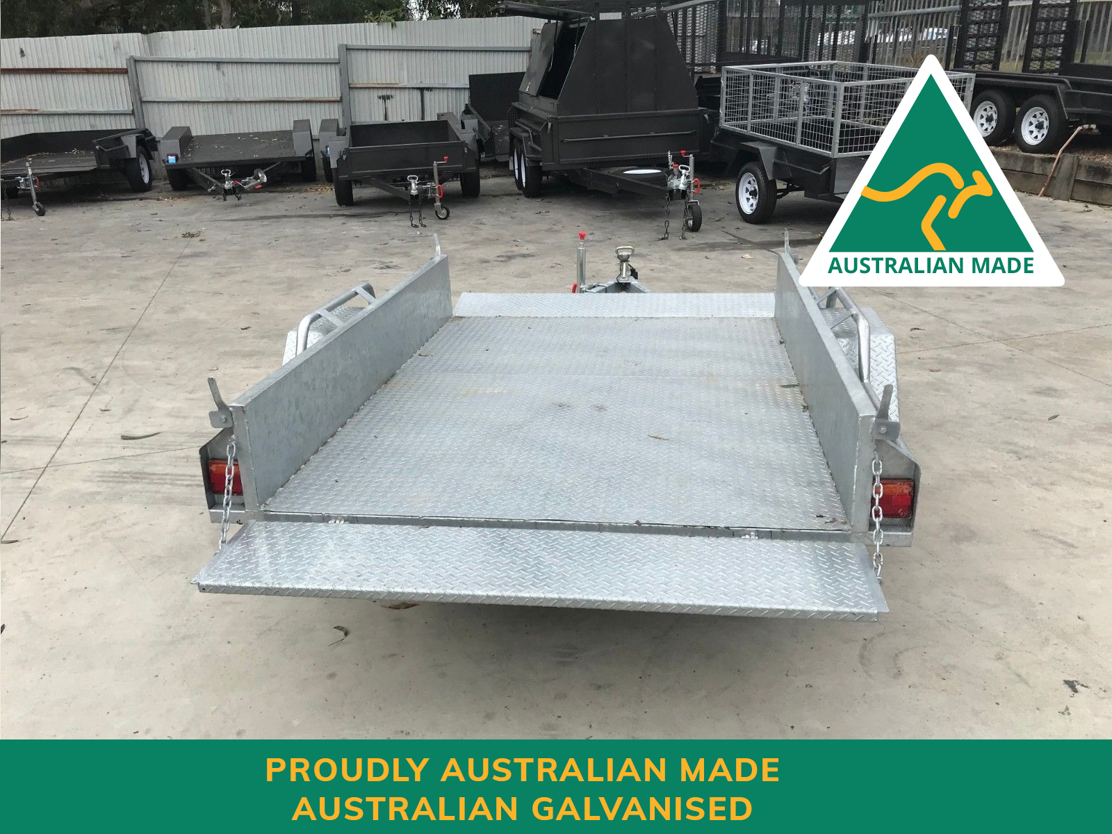 7×5 Australain Made Australian Galvanised Single Axle Heavy Duty Box Trailer For Sale<br><br><span class="aussie-build">Australian Made Trailer</span>