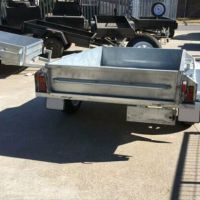 7×5 Heavy Duty Galvanised Box Trailer for Sale in Brisbane Single Axle with Full Checker Plate Manual Tilt Function