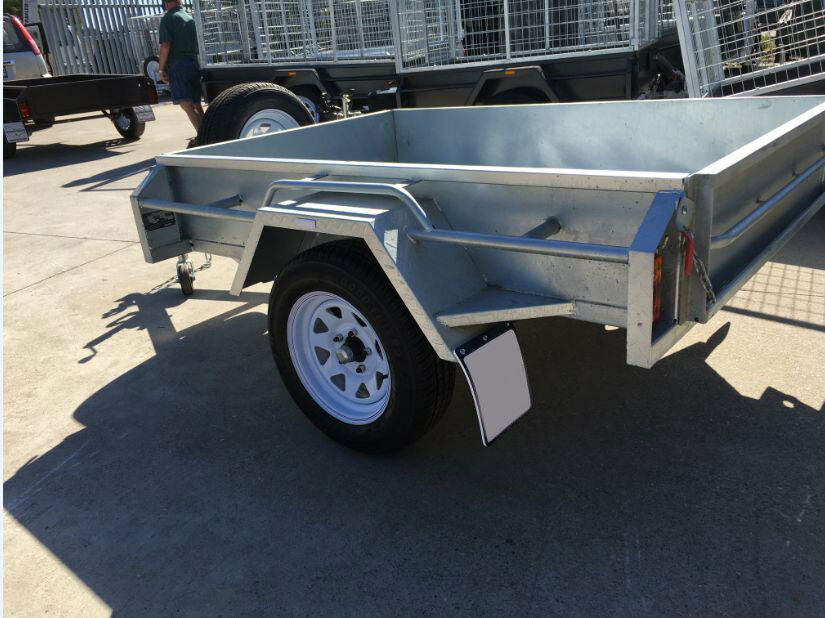 7×5 Galvanised Box Trailer for Sale in Brisbane with Checker Plate | Tilt Function<br><br><span class="galv-import">Imported Trailer</span>