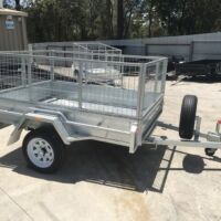 7x5 Single Axle Galvanised Trailer with 3 Ft Cage for Sale in Brisbane