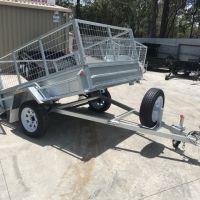 7×5 Heavy Duty Single Axle Galvanised Box Trailer with 3 Ft Cage for Sale in Brisbane<br><br><span class="galv-import">Imported Trailer</span>