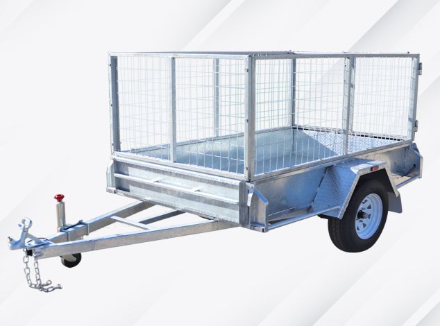 8x5 Australian Galvanised Trailer for Sale in Brisbane with 3ft Galvanised Cage