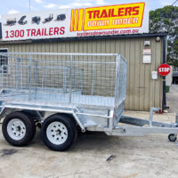 8x5 Tandem Galvanised Cage Trialer 3 Ft Cage Full Checker Plate For Sale Brisbane