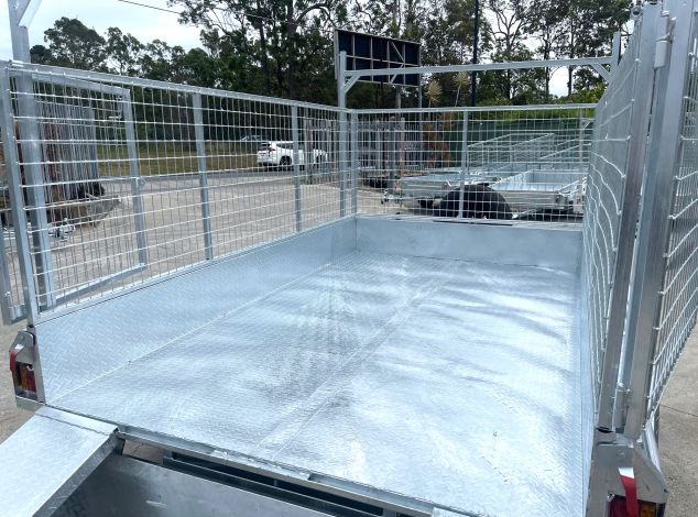 Full Checker Plate Galvanised Cage Trailer