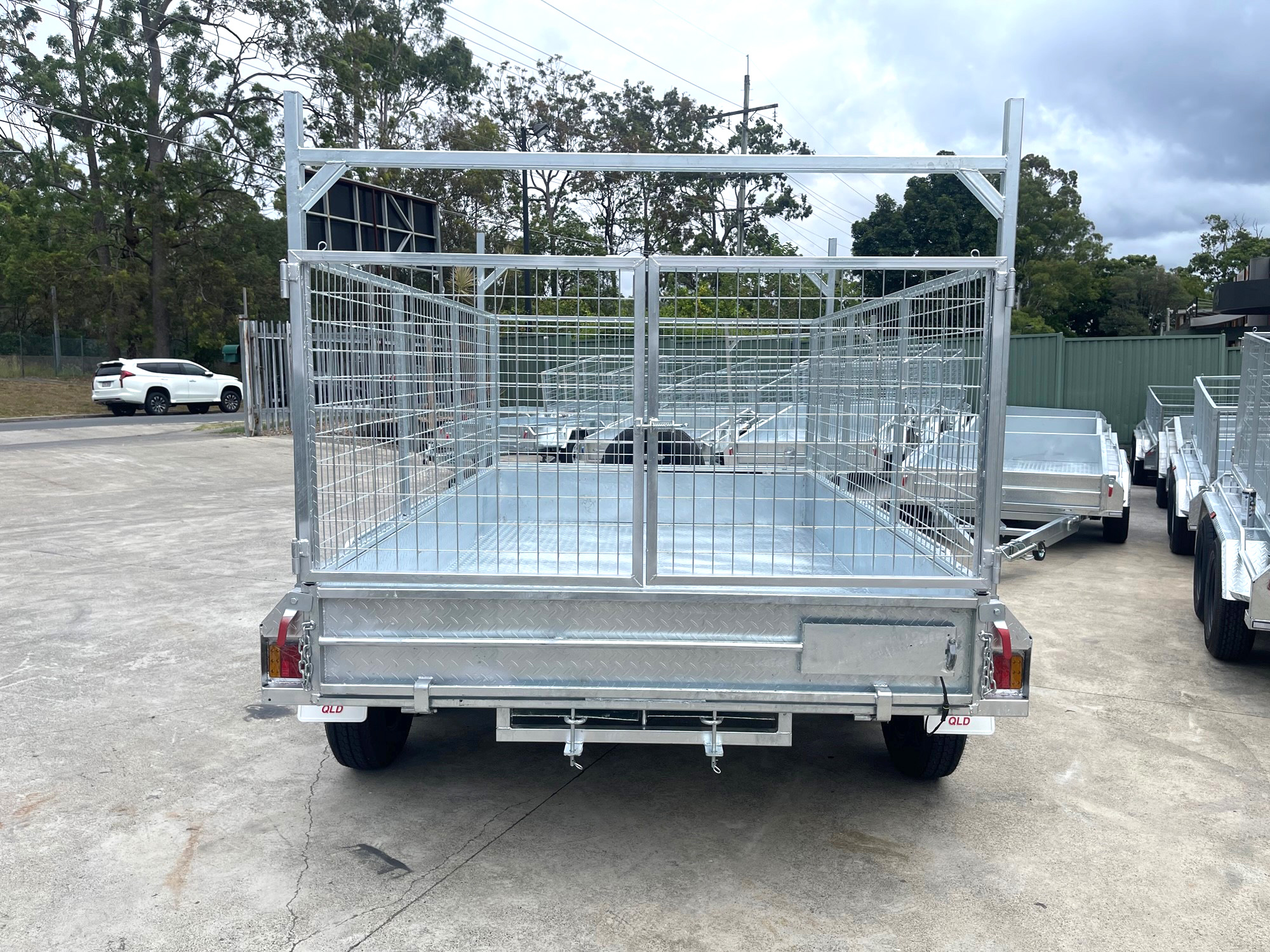 Galvanised Cage Trailers for Sale Brisbane with Rear Barn Doors