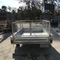 8×5 Galvanised 2ft Cage Trailer with Full Checker Plate and Tilt Function for Sale<br><br><span class="galv-import">Imported Trailer</span>