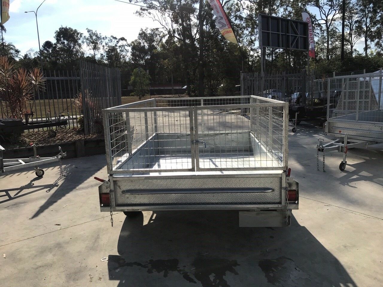 8×5 Galvanised 2ft Cage Trailer with Full Checker Plate and Tilt Function for Sale