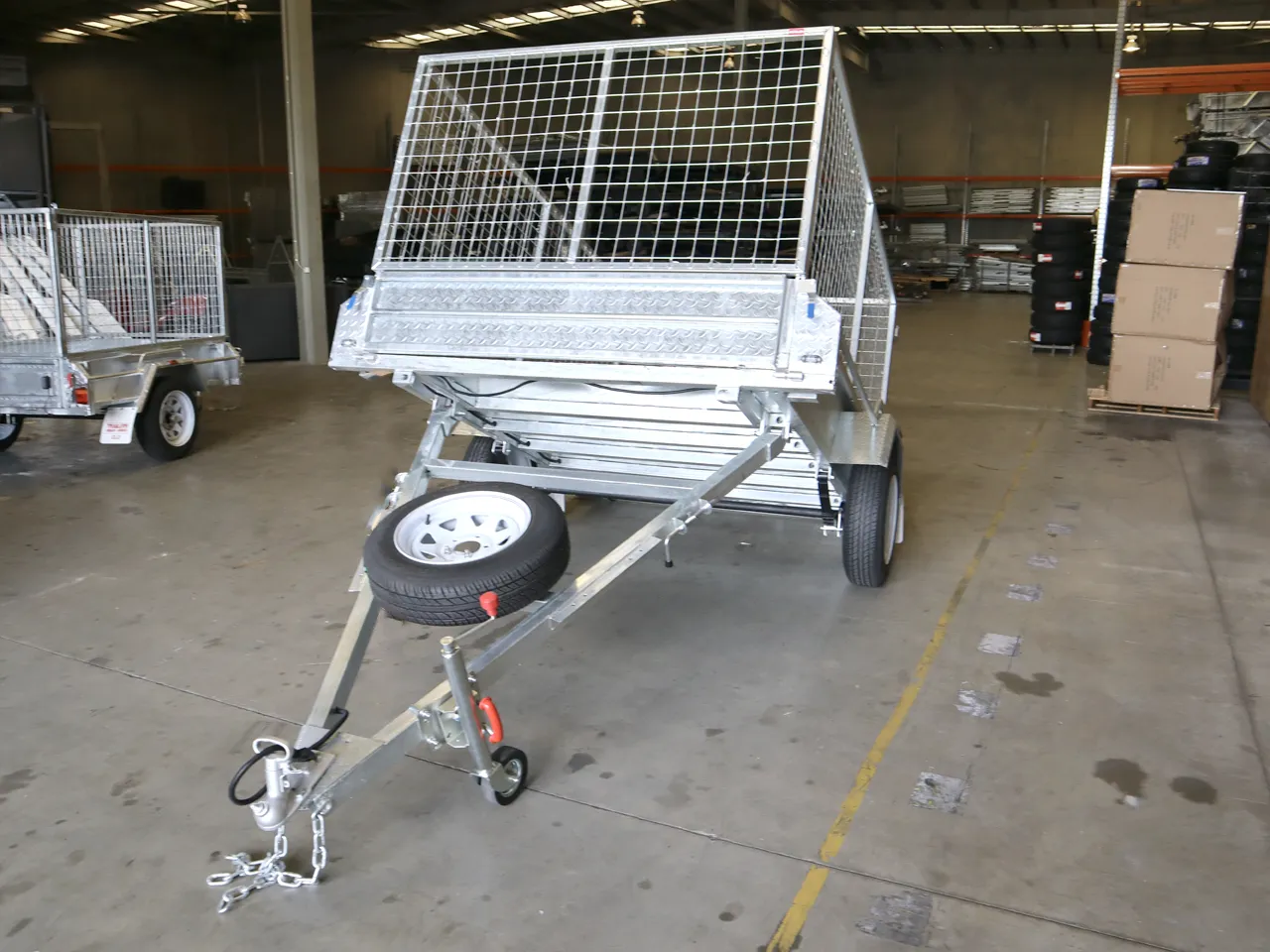 Single Axle Cage Trailer with Manual Tilt Function