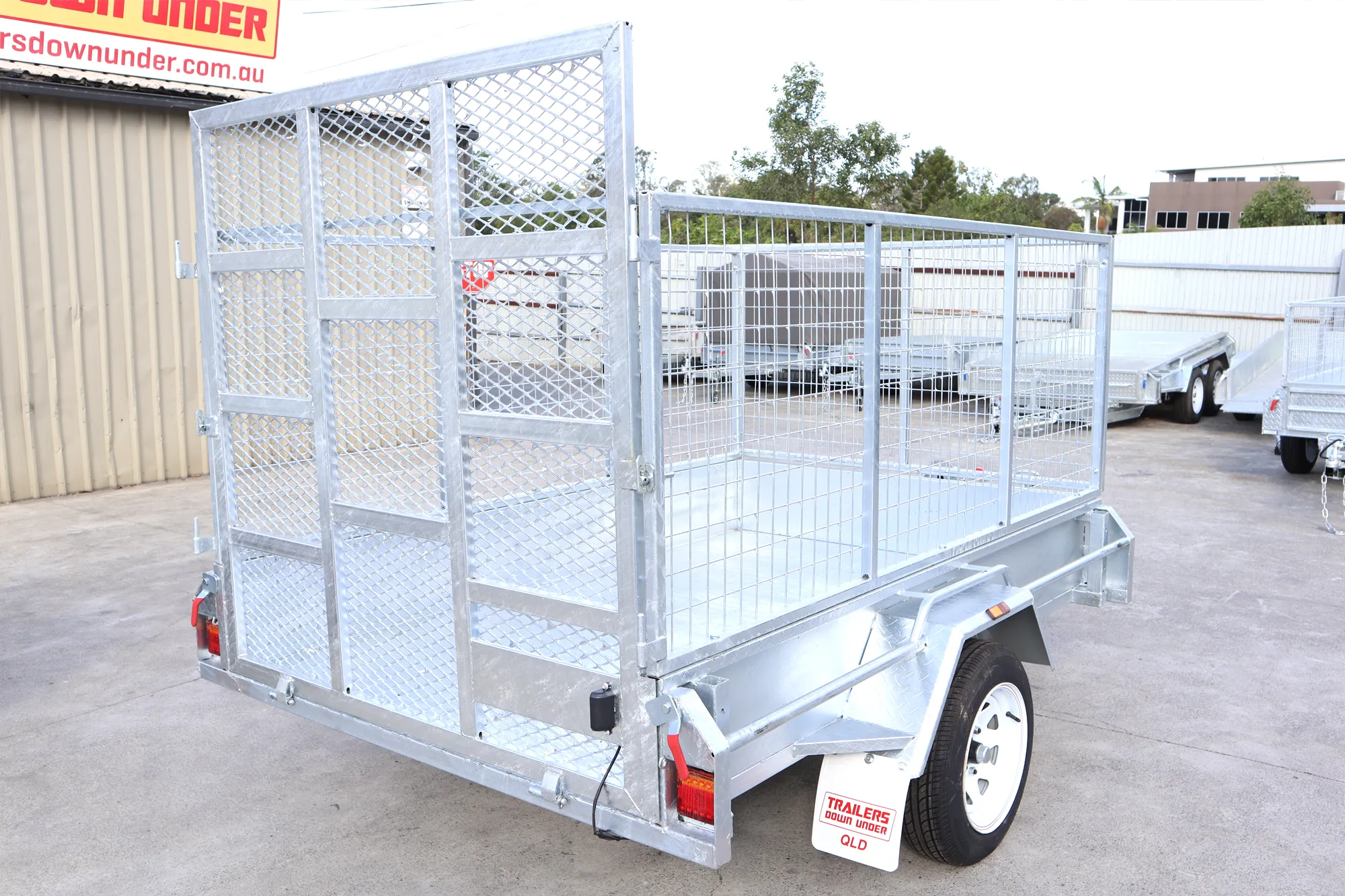 Single Axle Trailer with Ramp Cage & Galvanised